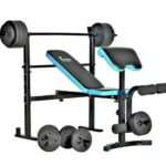 JX weight bench + 50kg weights +Barbell + a pair of dumbell rod